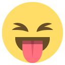 face with stuck-out tongue and tightly-closed eyes