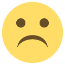 white frowning face
